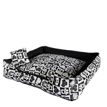 Imagem de Caminha Pet Caminha Para Cachorro Ou Gato Travesseiro(Preto Estampado,G - 60X50X17)