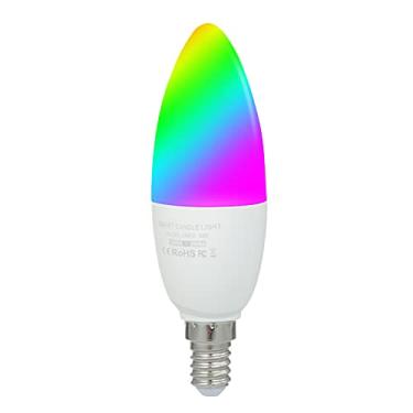 Imagem de Lâmpada de Candelabro de 5W Modo Duplo Branco E Rgb 16 Milhões de Cores E14 Lâmpadas de Vela Led Wi-Fi App Controle Remoto Controle de Voz Função de Temporização Multid Led Light Nt Lâmpada sem F