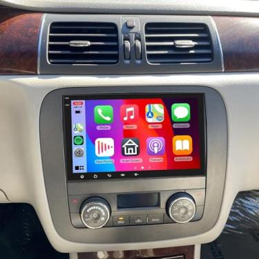 Imagem de Estéreo automotivo duplo de 2 + 32 G para Buick Lucerne 2006-2011 sem fio Android Auto 20.3 cm com tela sensível ao toque para Buick Lucerne Head Unit Backup Camera Android Auto GPS Navigation Mirror