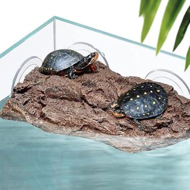 Imagem de Plataforma de pesca de tartaruga com ventosas, doca flutuante para tanque de tartarugas aquáticas, terraço de descanso de rocha frade para terraços, tartarugas - decoração de acessórios de aquário