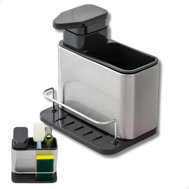 Imagem de 2X Porta Detergente Dispenser Pia Bucha Esponja Cuba Sabao