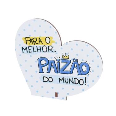 Imagem de Kit 10 Lembrancinhas Dia Dos Pais Mdf Coração - DK, Melhor paizao