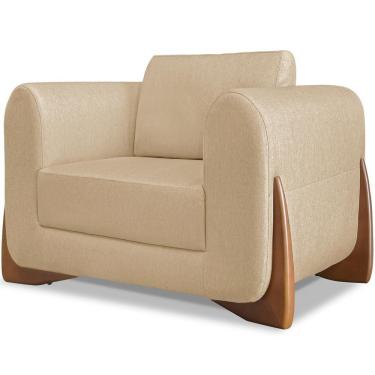 Imagem de Poltrona Jolie 1 Lugar Pes Boomerang Linho Dourado Ezz Dourado