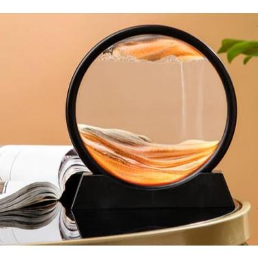 Imagem de Ampulheta Decorativa, Ampulheta Duna 3D Vidro Areia，Arte Decorativa + Temporizador，PráTico e Multifuncional(Laranja,G)