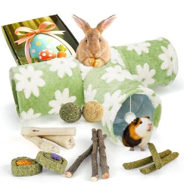 Imagem de LEXASTLE Túneis e tubos de coelho dobráveis 3 vias brinquedo esconderijo de coelho para coelhinho porquinho-da-índia furão gatinho (FS3)