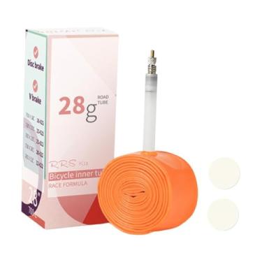 Imagem de UGPLM Câmara de ar para bicicleta com válvula, substituição de câmara de ar para manutenção, reparo à prova de furos, pneu reserva para bicicleta com, Style a