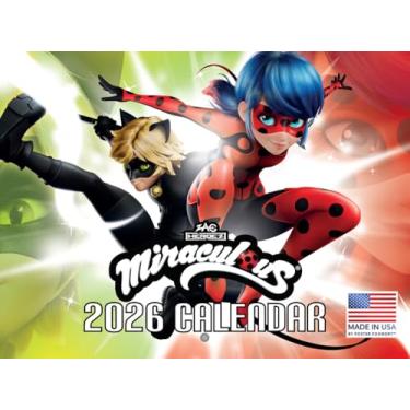 Imagem de Calendário de parede Miraculous Ladybug and Cat Noir 2026 mensal de 12 meses | Feito nos EUA