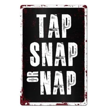 Imagem de Placa de metal vintage BJJ Snap or Nap Tin Sign Decor for Home Room Man Cave Garage Wall Decor, Placa de Jiu Jitsu Brasileiro Decoração 20 x 30 cm