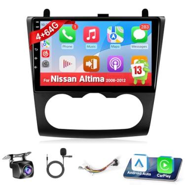 Imagem de Leadfan Rádio de carro 4 + 64 G para Nissan Altima 2008 2009 2010 2011 2012 atualização estéreo, tela sensível ao toque IPS de 22 cm com carplay sem fio Android Auto in-Dash Bluetooth GPS WiFi