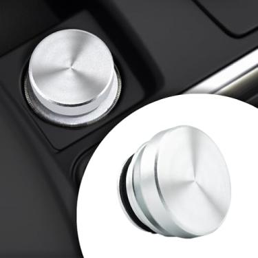 Imagem de Rovella Tampa de plugue de isqueiro à prova de poeira à prova d'água, serve na maioria dos veículos automotivos e barcos com fonte de alimentação padrão de 12 volts botão prata alumínio