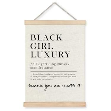 Imagem de Exqcom Pôster de arte de parede inspirador de luxo para meninas negras, presentes inspiradores para mulheres negras, pôsteres de afirmações positivas afro-americanas para casa, sala de estar