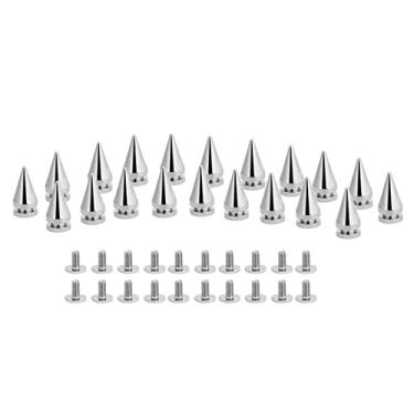 Imagem de Pregos de bala de metal, rebites com ponta de bala de prata, design criativo em forma de árvore para bolsas diy, jaquetas, material de latão 10x20mm, 20 peças