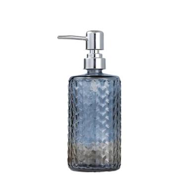 Imagem de Dispensador de sabão Início/Hotel/Banheiro Vidro Push Loção Frasco 500ml Saboneteira Transparente Cilíndrico Azul/Claro Cinza Laranja Rosa(Gray)
