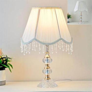 Imagem de Luminária de mesa contemporânea de cristal, estilo moderno e criativo, para sala de estar, escritório, casa de campo, hotel, quarto, cabeceira ou mesa de cabeceira com LED (Estilo 41)