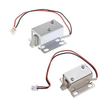 Imagem de Trava solenoide eletromagnética prática para gaveta de porta de armário 12V 0,4A
