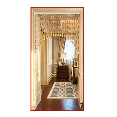 Imagem de ZJYWMM Cordas de madeira para cortina com contas - 21/25/31/41/51/61 compartilhamentos, para passagem de armário de porta, painéis de tela, arqueado, personalização de tamanho (cor: A, tamanho