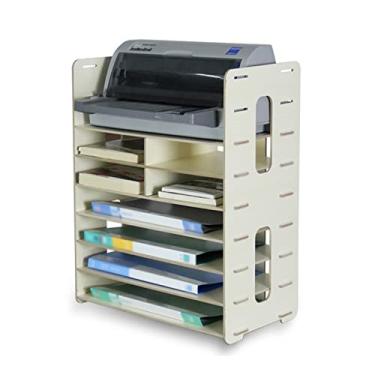 Imagem de GAORUIFENG Gabinete de impressora de mesa de impressora de madeira multicamadas suporte de impressora de documentos multifuncional armário criativo desktop impressora de escritório prateleira