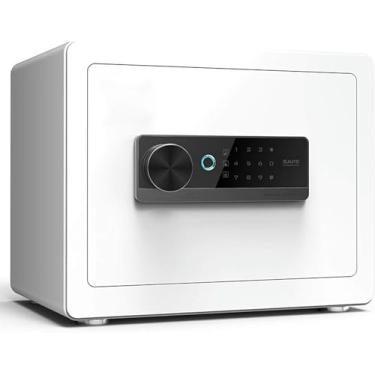 Imagem de SAFECofre digital à prova de fogo, cofre digital eletrônico, cofre doméstico de segurança com cadeado embutido para documentos de joias de dinheiro de escritório em casa (cor: marrom)