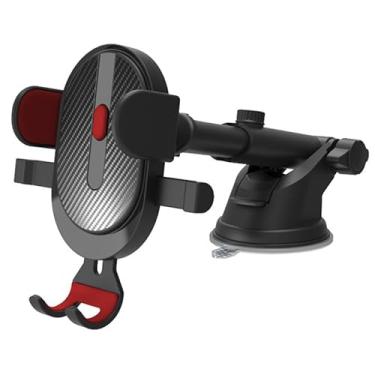 Imagem de 1 suporte de telefone para carro com braço extensível, suporte de celular para celular, tablet, veículos, fácil instalação, vermelho
