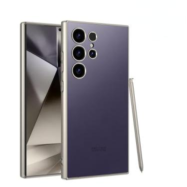 Imagem de AJMIPO - Capa de telefone premium com pintura de metal para Samsung Galaxy S23ultra à prova de choque, antiimpressões digitais e ajuste preciso (S23ultra, titânio roxo)