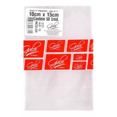 Imagem de Gala Embalagens Kit 100 Sacos de Presente, Plástico Transparente, Incolor, 10x15 cm, para Embalagem de Presentes, Liso, Translúcido