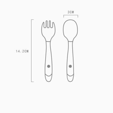 Imagem de Generic Conjunto de Garfo e Colher para Treinamento de Bebês, Alça Confortável, Kit de Utensílios para Alimentação Automática para Centros de Dia, Alça Adesiva Flexível Tpe (Amarelo)