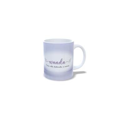 Imagem de caneca cerâmica branca 325ml dia do professor, corujinha professora, com nome personalizado e lera inicial do nome (w)
