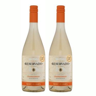 Imagem de Kit 2 Vinho Branco Chardonnay Marcus James 750ml Vinicula Aurora