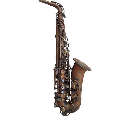Imagem de Saxofone profissional de latão alto vermelho bronze superfície tom Eb com conjunto completo de acessórios
