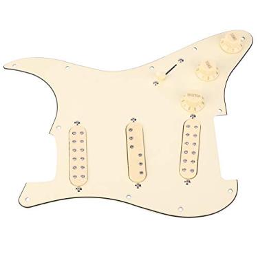 Imagem de Alomejor SSS29 Conjunto de Captador de Guitarra Elétrica de Plástico Bege Carregado Com 3 Protetores de Picareta Som Clássico para Melhor Proteção