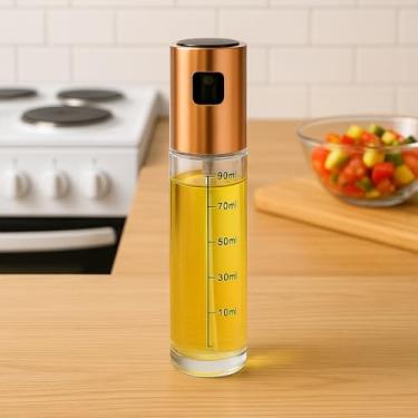 Imagem de Frasco de spray de óleo de aço inoxidável 304, pulverizador de óleo pressurizado de 100 ml para cozinhar, churrasco, vinagre e molho (dourado)