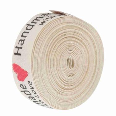 Imagem de YOUTHINK Fita de Fontes de Algodão Natural, 1.5cm, Artesanal, Fita de Embrulho de Presente para Casamento, chá de bebê, Decoração de Festa, Artesanato, Faça você Mesmo (corações feitos à mão)