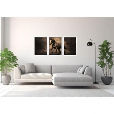 Imagem de Quadros Decorativos Cavalo Moderno Animal Com Moldura Branco