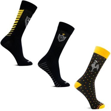 Imagem de Kit 3 Pares Meia Casual Oficial Clube Atlético Mineiro - Rikam,  (38 a
