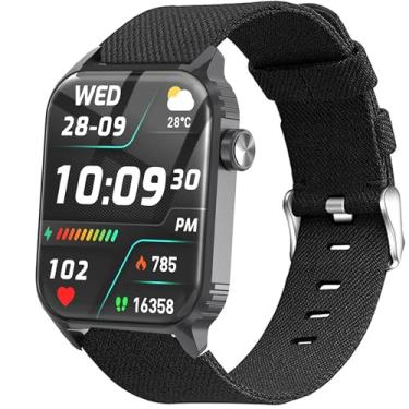 Imagem de Compatível com pulseiras TRAUSI para relógios inteligentes, pulseira de substituição de tecido de nylon respirável de liberação rápida compatível com relógios inteligentes TRAUSI TG08 de 4,6 cm HD