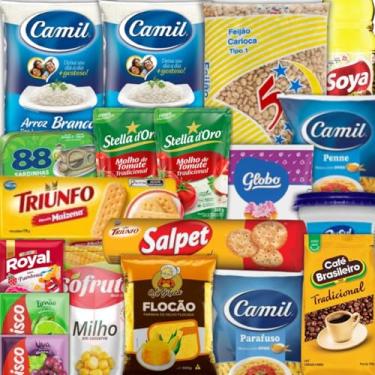 Imagem de Cesta Básica de Alimentos 19Itens - Kit de Produtos Alimentícios Essenciais Doação