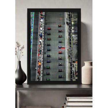Imagem de Quadro Velocidade F1 One com Vidro e Moldura Preta Tam:A4 - Spark Loja