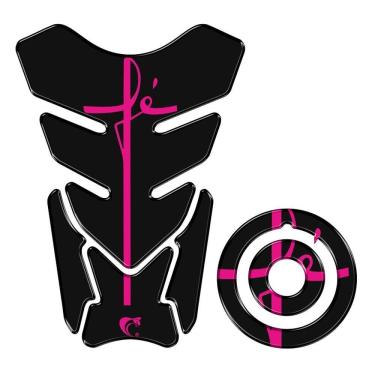 Imagem de Kit Adesivo Protetor Tanque E Bocal Moto Yamaha Fe Rosa Cor Rosa