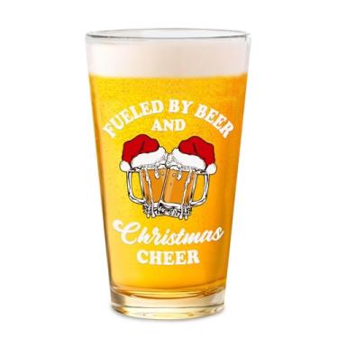 Imagem de Copo de cerveja de Natal engraçado para homens e mulheres, copos de vidro de 473 ml, presentes de elefante branco para pai, marido, filho, avô, copo de vidro de Natal, suprimentos de festa, decoração