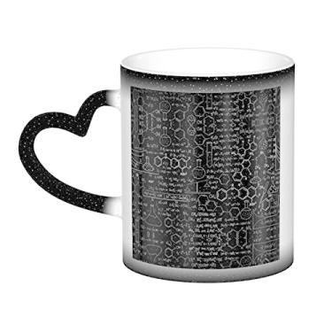 Imagem de Caneca de café divertida de química abstrata, xícara de cerâmica sensível ao calor mágica que muda de cor 12 Oz, para café/chá/leite/cacau, para adolescente/aniversário/festival/presentes