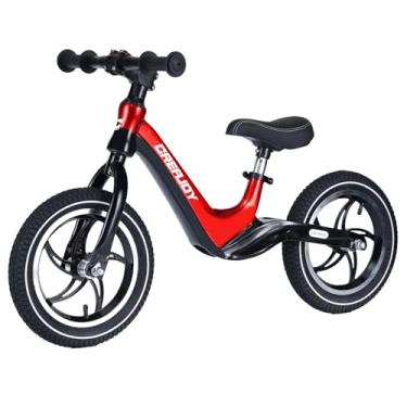 Imagem de CREAJOY Bicicleta de equilíbrio de 30 cm para crianças de 3 a 6 anos, estrutura de liga de magnésio bicolor, cubo de roda de liga de alumínio e pneus infláveis confortáveis