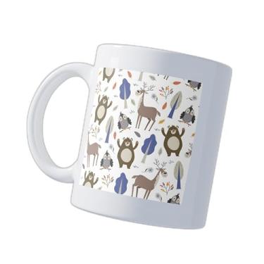 Imagem de Caneca Xícara De Café Porcelana 300ml Com Desenho De Coruja