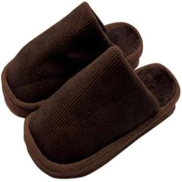 Imagem de Pantufa para pes masculinos confortavel e quentinha, tamanho 42/43, macia e aconchegante, bege