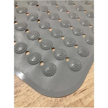 Imagem de Tapete de Banheiro Antiderrapante Moderno com Ventosa Retangular para Box e Chuveiro (539 Cinza)