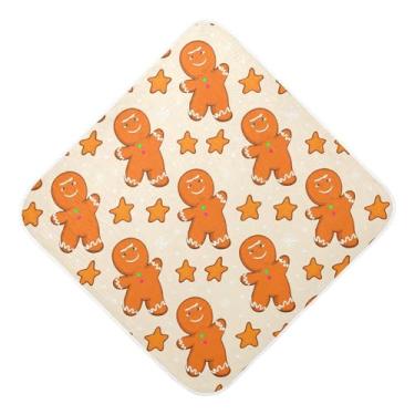 Imagem de Burbuja Toalha de banho masculina de gengibre para bebês - Toalha com capuz de musselina macia e absorvente para recém-nascidos, 89 x 89 cm