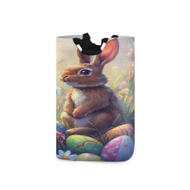 Imagem de xigua Cesto de roupa grande de coelho marrom fofo com alça, cesto de roupas dobrável, cesta de armazenamento dobrável para organização de brinquedos e roupas no quarto, banheiro e lavanderia