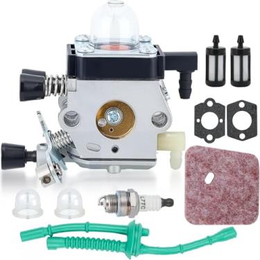 Imagem de SOLULU FS55R Carburador para STHIL FS55R FS45 FS38 HS45 FS55 KM55R FS46 FS55RC FS 55R HS 45 FS 38 FS 45 FC55 FS45C HL45 FS46C KM55 FS55C FS55T Corda FS45L Peças de aparador de ervas daninhas