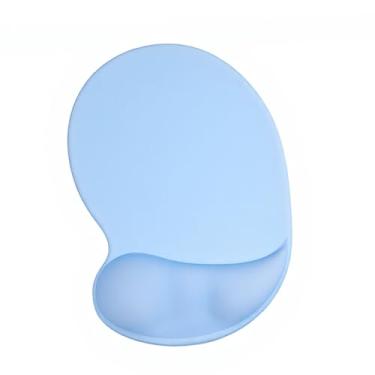 Imagem de Tscuite Mouse pad ergonômico com descanso de pulso de ervilha, suporte de pulso de gel, tecido de lycra premium, tapete de mouse antiderrapante em forma de caracol, ideal para laptop e desktop