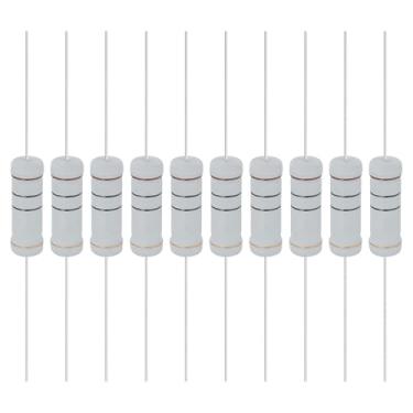 Imagem de YOKIVE 10 resistores de filme de óxido metálico de 10 ohm 5 watts, 5% de chumbo axial de resistor de tolerância | À prova de chamas para circuitos eletrônicos DIY, projetos de áudio e vídeo