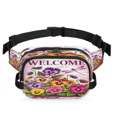 Imagem de Pochete colorida de libélula de vidro para mulheres e homens com alça ajustável, bolsa transversal, bolsa de peito, bolsa tiracolo, Cor 8